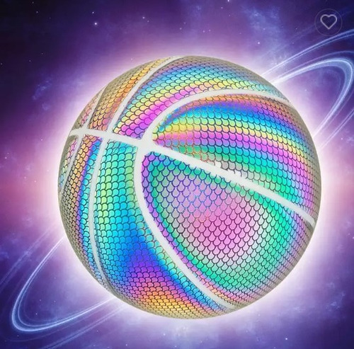 Imagen 6 de 10 de Balón Basketball Holográfico Reflectante Cámara Deportes