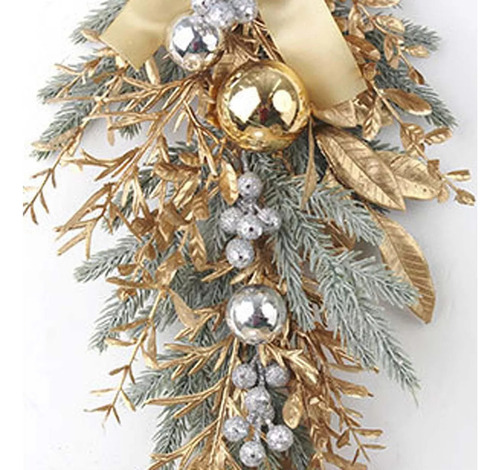 ' Corona Navidad Para Puerta Principal, Corona Dorada Para