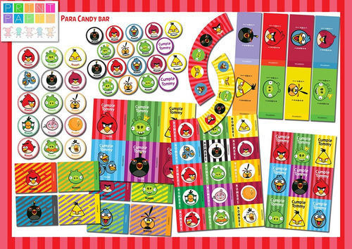Angry Birds Kit Imprimible Personalizado Incluye Candy Bar