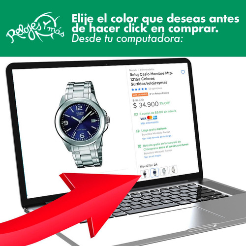 Reloj Casio Hombre Mtp-1240d Colores Surtidos/relojesymas