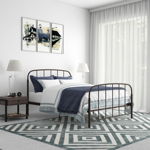 Dhp Lafayette - Cama De Metal, Color Bronce. Matrimonial Color Bronce