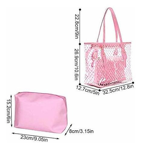 L-cool Pvc Gran Bolso De Hombro Transparente De Color Carame L-cool Pvc Gran Bolso De Hombro Transparente De Color Carame