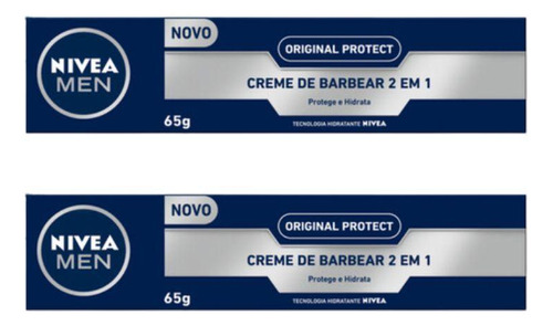 Creme Barbear Nivea 65g 2 Em 1  Protect - Kit Com 2un