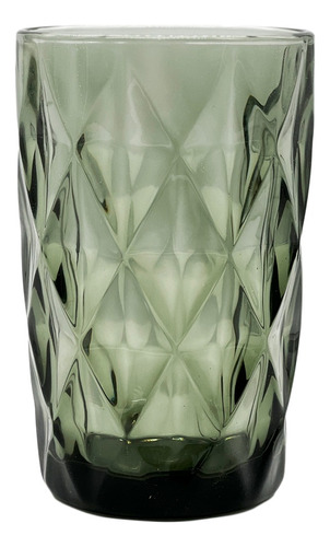 Set De Vasos De Vidrio Labrado X6 370ml Color Gris