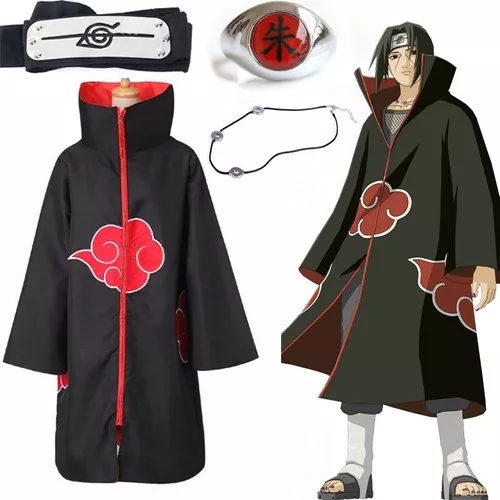 Vestido Rodado Akatsuki Naruto Shippuden Nuvens Vermelhas