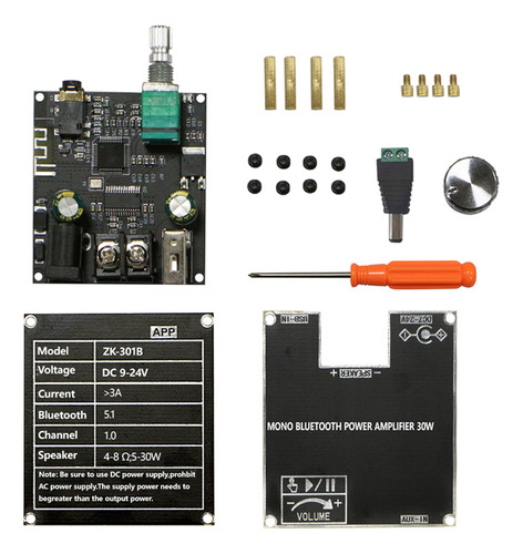 Placa Amplificadora De Faixa Única Zk-301b Portátil Compacta