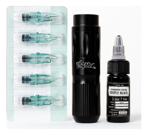 Kit Tatuaje Profesional Urban Completo Cartucho Aurora Tinta Plata