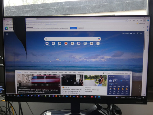 Monitor Samsung 24 T35f Parte De La Pantalla Con Mancha