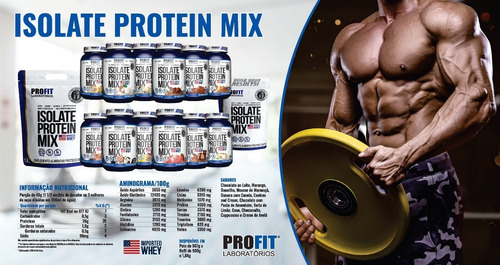 Kit 2 Whey Isolado Profit 900g + 2 Bcaa 2 Creatina 2 Shaker Sabor Baunilha