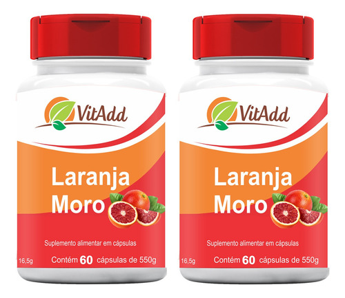 Kit 2x Extrato De Laranja Moro Morosil 120 Cáps Vitadd Sabor Sem Sabor