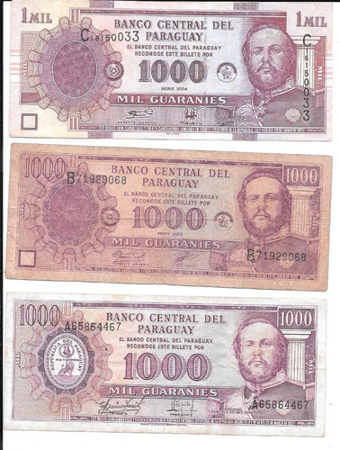Liquido Lote De 5 Billetes De Paraguay.  Todos Diferentes