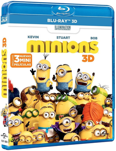 Minions Blu Ray 3d + Blu Ray + Dvd Película Nueva