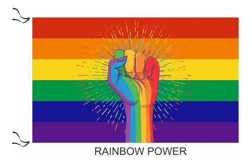Bandera Lgbt Rainbow Power Y Rainbow Peace & Love 90 X 150cm