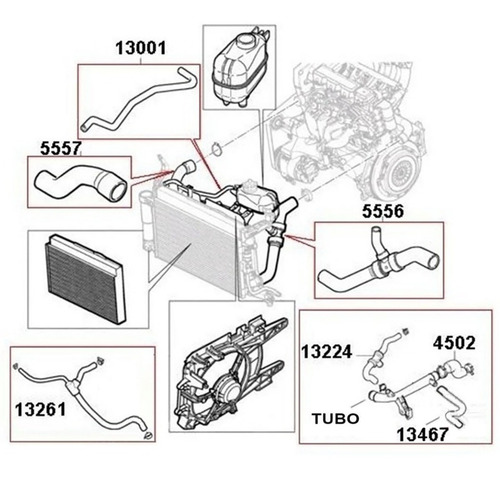Imagen 3 de 4 de Kit Mangueras Refrigeracion Chevrolet Celta Prisma .../2013