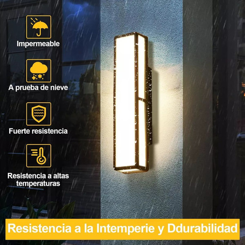 Lamparas De Pared Lampara Decorativa Con Luces Led 30cm Aplique de Pared Exteriores y Interior, Impermeable, Luz Cálida 3000K, Luz del Porche, para Pasillos Exteriores, Jardines, Balcones, Terrazas