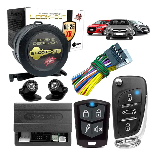 comprar Alarme Automotivo Carro Chave Canivete Sirene Al-25xr Txc