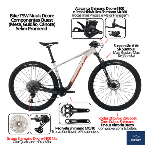Bicicleta Tsw Nuuk Boost 29 Shimano Deore 12v Suntour A Ar