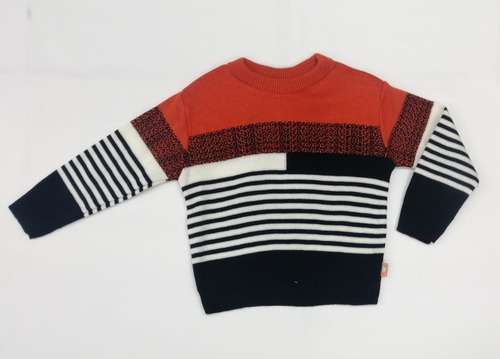 Sueter De Rayas Tabitas Niño Tejido #3-6 Años Est. 6194 R