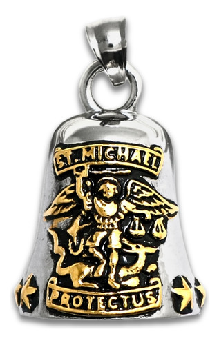 Dije Colgante Campana Acero Inoxidable Saint Michael Amuleto