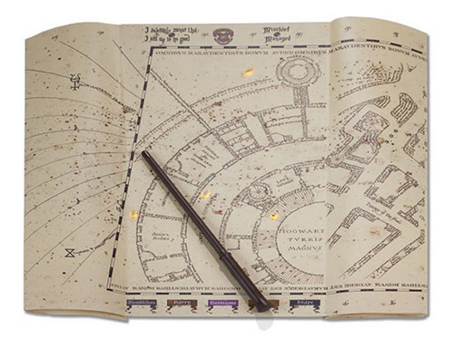 Imagem 2 de 2 de Mapa Do Maroto Interativo Com Varinha Oficial Harry Potter