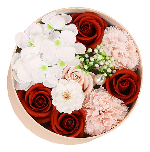 Jabón Rosa Caja De Flores Jabón Pétalos De Flores Rojo