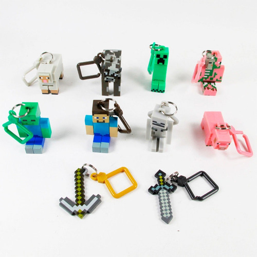 Llaveros De Minecraft (set 10 Piezas) 5 A 8 Centímetros