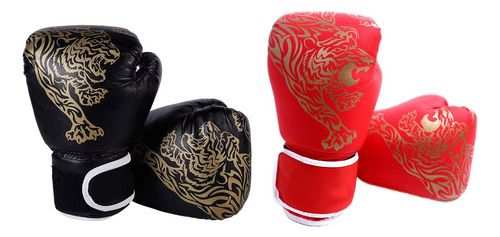 2 Pares De Guantes De Boxeo Profesionales Sparring Pu Cuero