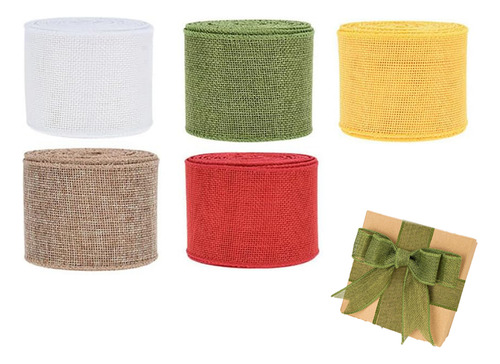 5 Rollos 4cmx4.5m De Cinta De Arpillera Para Decorativas