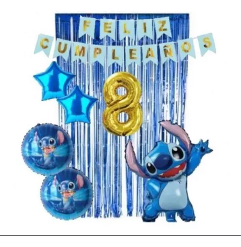 GENERICO 5 Globos Metalizados Lilo & Stitch Set Cumpleaños Stitch