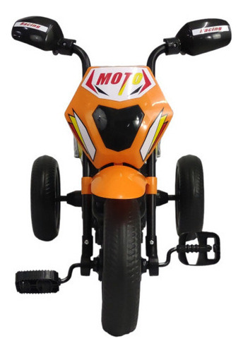 Triciclo Para Niños Con Tipo Moto Con Luz Y Sonido Color Naranja