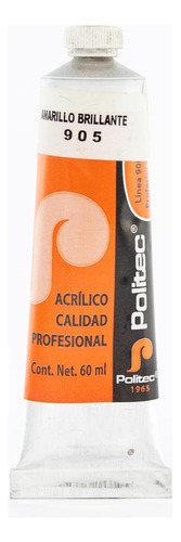 Pintura Acrílica Profesional Línea 900 Politec 60ml Color Amarillo Cadmio Brillante No 905