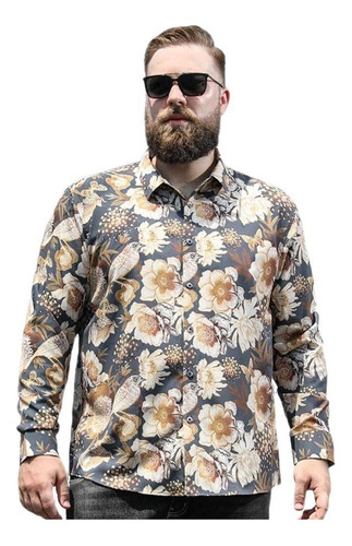 Camisas Hawaianas De Tela De Manga Larga Con Estampado Flora