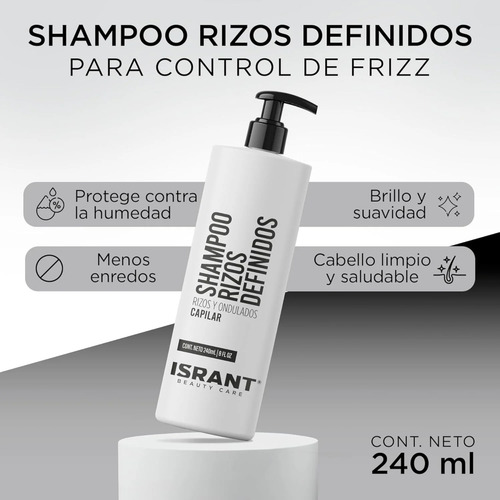 Shampoo Isrant Beauty Capilar Shampoo rizos definidos 240ML de 240mL por 1 unidad