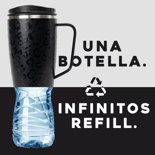 Vaso Termico Mug Tumbler Buffer 1lt Acero Inox Frio Calor Black Leopard