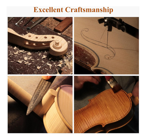 Phoenix Violín 4/4 Full Size Kit, Violín Fiddle Set P...