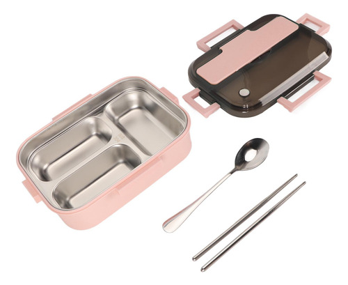 Recipiente De Almoço De Aço Inoxidável Com Colher De Pauzinh