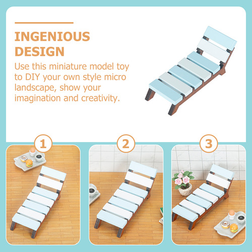 Tumbona Reclinable En Miniatura De Madera, Silla De Playa, D