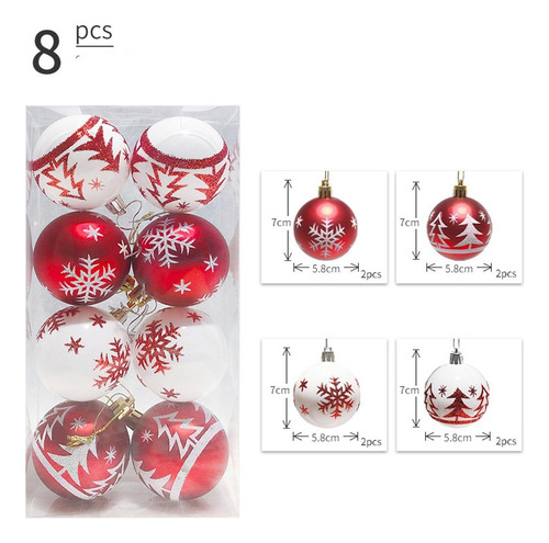 8x Bolas De Navidad Adornos Colgantes Adornos Para Árboles