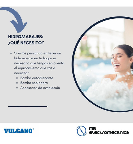 Imagen 9 de 10 de Bomba Autodrenante Vulcano Hidromasaje 1.25 Hp