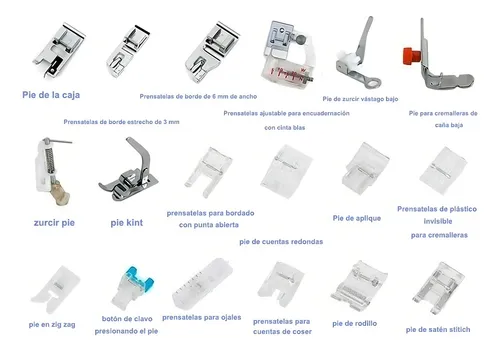 Kit 42 Pie Prensatelas Maquinas Coser Singer Brother Panavox Color Plateado