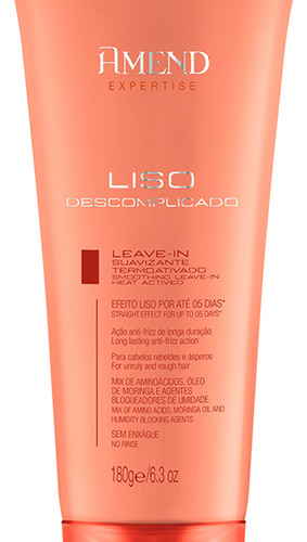 Leave In Amend Liso Sem Química Suavizante 180g