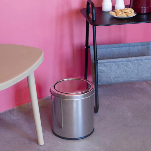 Lixeira Basculante Multiuso Inox 08 Litros