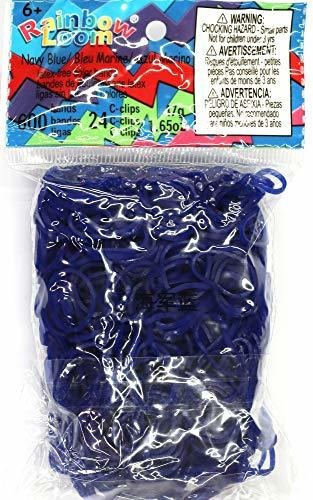 Recarga Gomas Elásticas Rainbow Loom Azul Marino + Clips