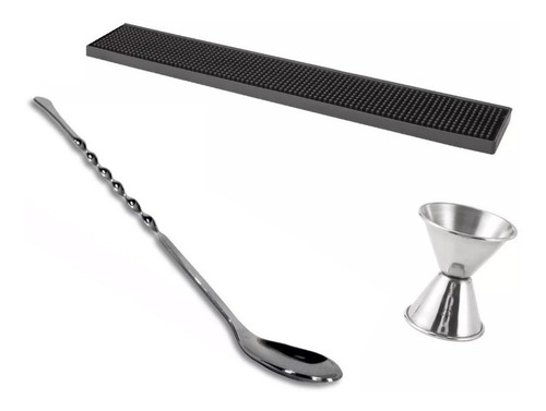 Set Bartender 3 Pz Jigger Barmat Bailarina Mixologia Paquete