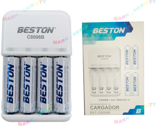 Imagen 2 de 4 de Baterias Pilas Recargables Tamaño Aa + Cargador