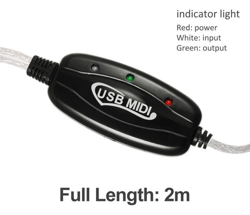 Imagem 4 de 4 de Cabo Midi Usb 2m P/ Teclado Pedaleira Modulo Korg Yamaha Pc