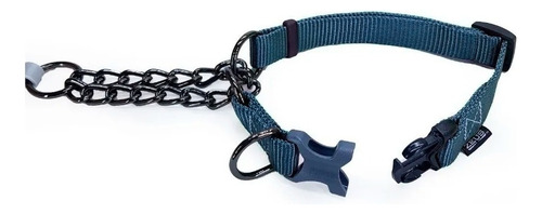 Collar Semiahorque Zeus L Para Perros Ideal Bulldog Beagle Color Azul Semiahorque (con cadena)