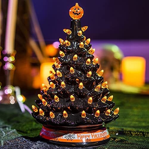 Joiedomi 15  Halloween Pre-lit Ceramic Tabletop Tree, 8w23m