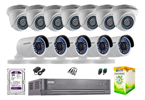 Cámaras Seguridad Kit 12 Hd 720p + Disco 1tb Vigilancia P2p