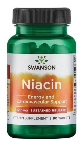 Swanson | Niacin Sustained Release I 500mg I 90 Comprimidos